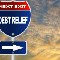 Debt relief sign Debt relief sign