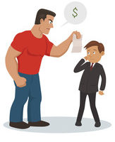 Bill collector attempting to collect money from a debtor Bill collector attempting to collect money from a debtor