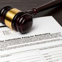 Bankruptcy petition for individuals with gavel. Bankruptcy petition for individuals with gavel.