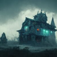Haunted spooky house.